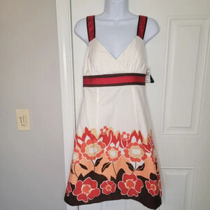 NWT City Triangles Cream Red Brown Sundress 11/12
